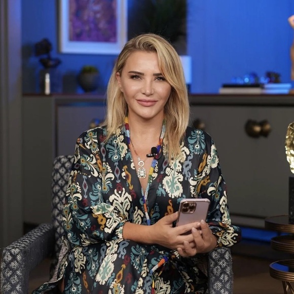 ZARA Women NEW BEADED PRINTED KIMONO NAVY BLUE REF: 7521/054 Size S /M/L - Picture 2 of 8